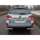 Защита заднего бампера уголки 60 мм ТСС для Subaru Outback 2012-2014