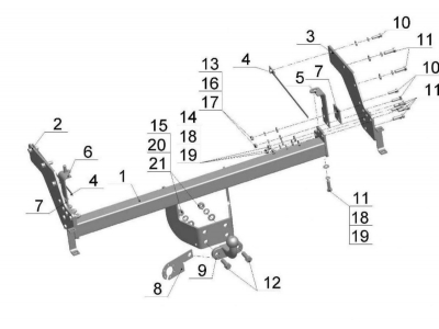 Фаркоп Avtos для Ford Ranger 1999-2007