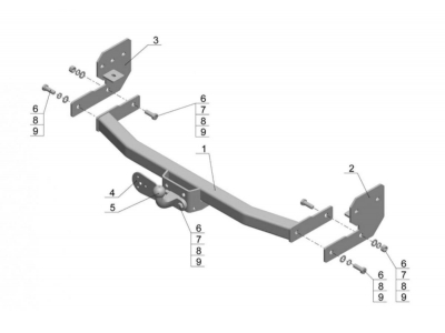 Фаркоп Avtos для Mitsubishi Pajero Sport 2008-2013