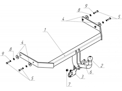 Фаркоп Avtos для Volkswagen Polo 2009-2021 VW 27