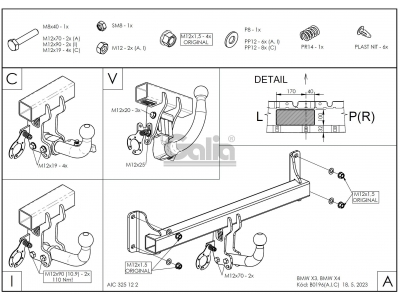 Фаркоп оцинкованный Galia шар A для BMW X3 F25/X4 F26 2010-2018