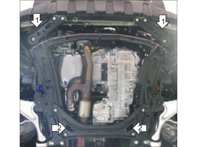 Защита картера и КПП Мотодор сталь 2 мм для Acura MDX 2001-2006