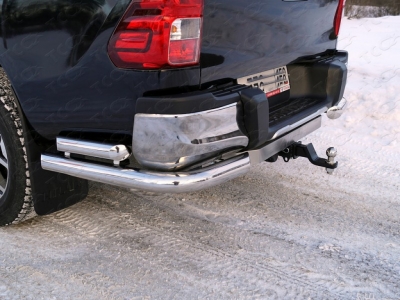 Защита задняя уголки двойные 76-60 мм