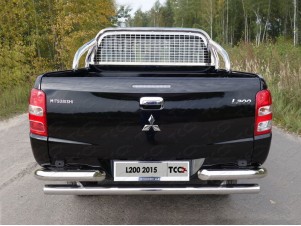 Защита задняя уголки овальные 75х42 мм для Mitsubishi L200 № MITL20019-54